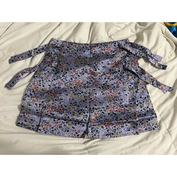Elliette Floral Mini Skirt With Side Ties Silk Blend Size 2 - Picture 1 of 13